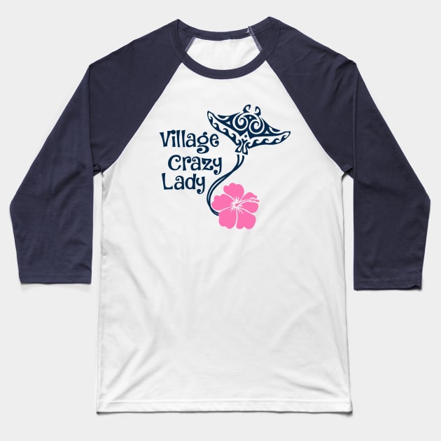 Village Crazy lady Baseball T-Shirt by Flip Flops in Fantasyland